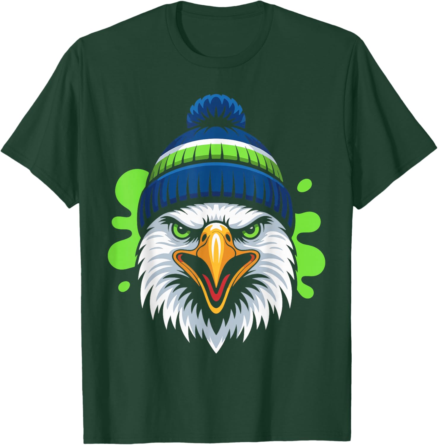 Bold Graphic Splash Eagle Artwork T-Shirt - T-Shirt | Forest
