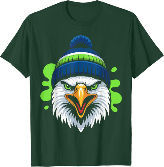 Bold Graphic Splash Eagle Artwork T-Shirt - T-Shirt | Forest