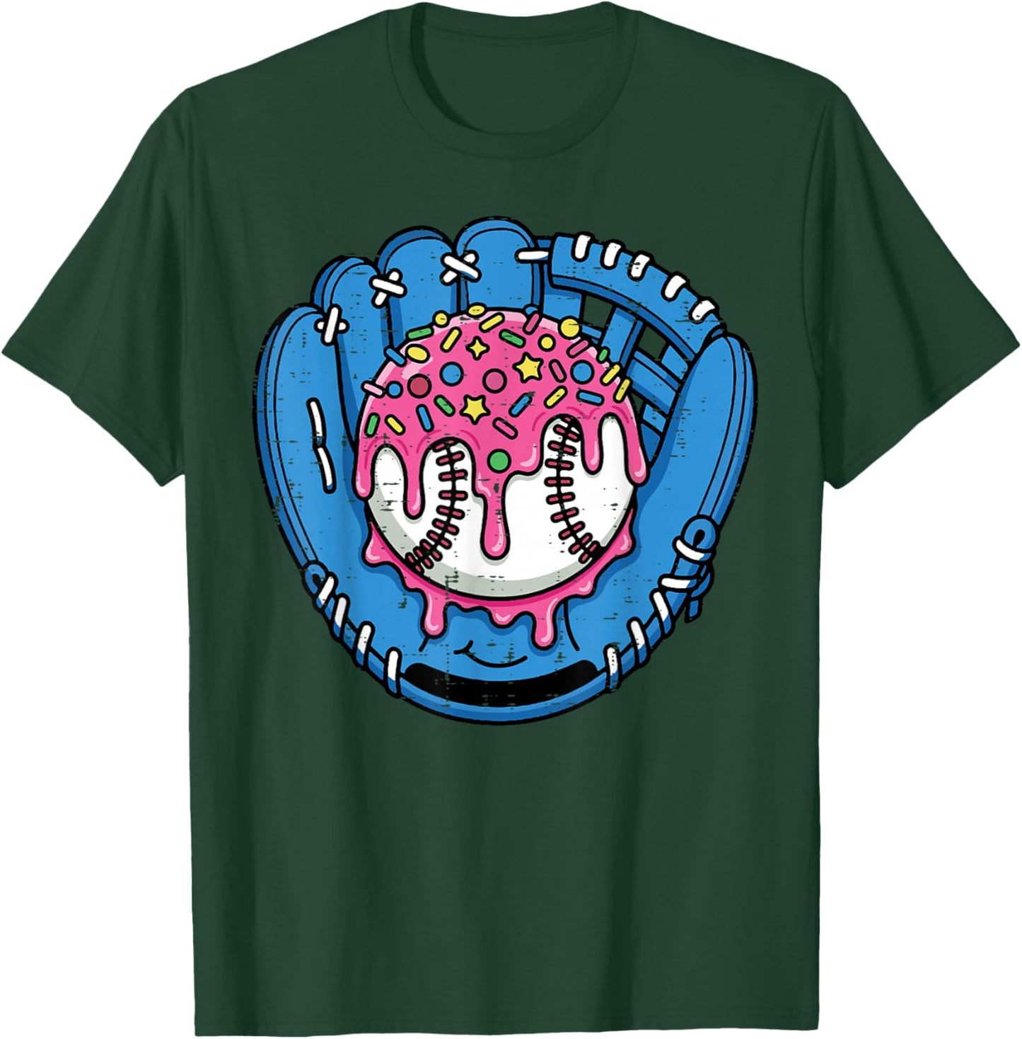 Baseball Gloves Ice Cream Drip Mitt Sports Men Boys Kids T-Shirt - T-Shirt | Forest