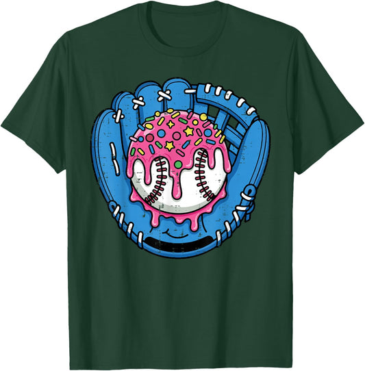 Baseball Gloves Ice Cream Drip Mitt Sports Men Boys Kids T-Shirt - T-Shirt | Forest