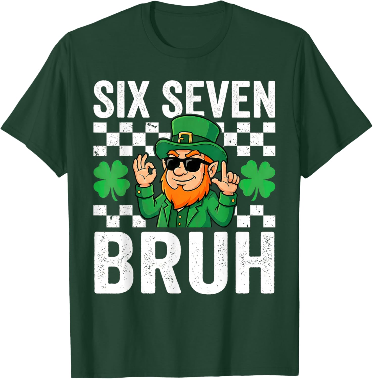 Boys St Patricks Day 6 7 Six Seven 67 Kids Girls Shamrock T-Shirt - T-Shirt | Forest