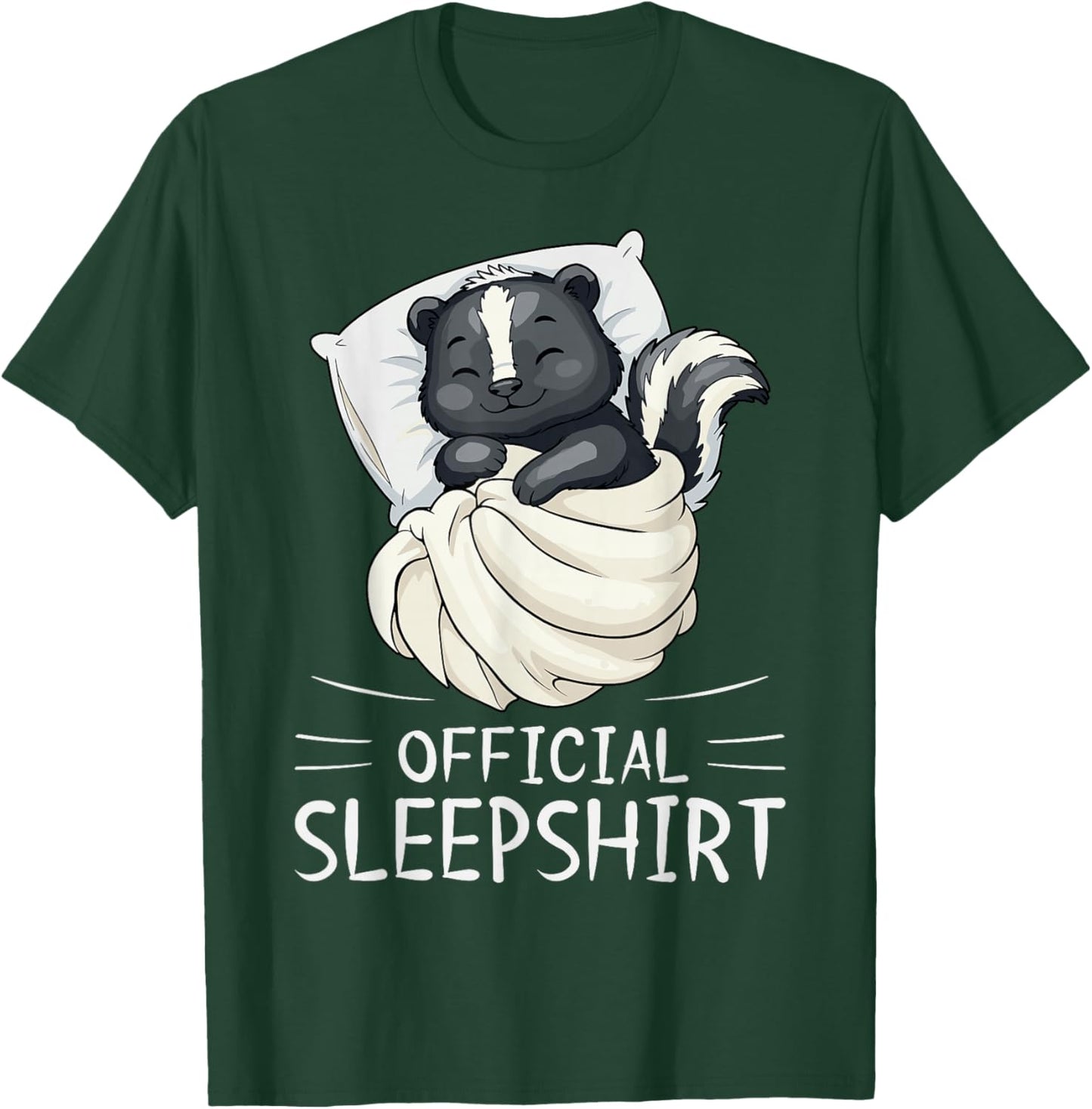 Skunk Animal Official Sleepshirt Pajamas Nightgown T-Shirt - T-Shirt | Forest