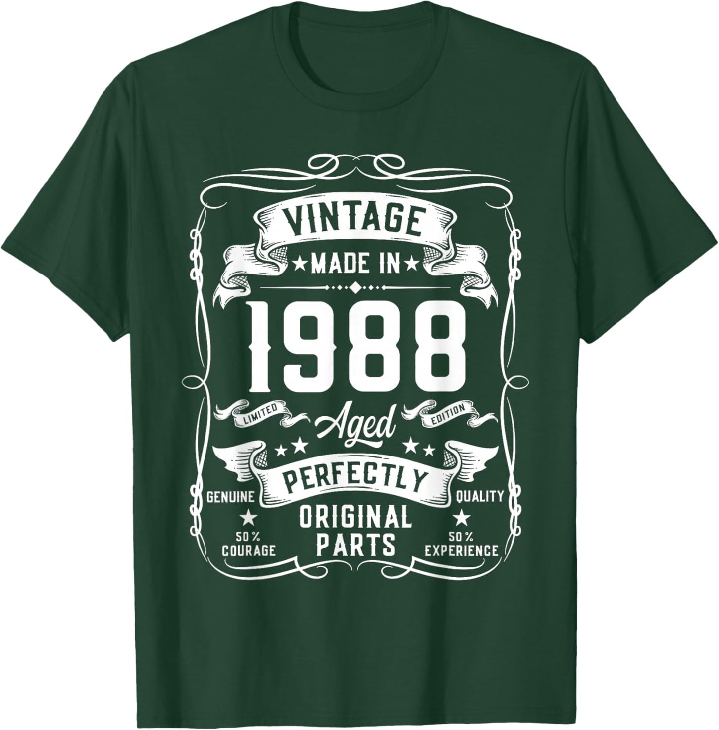 Vintage 1988 38yr 38th Birthday Gifts 38 Years Old T-Shirt - T-Shirt | Forest