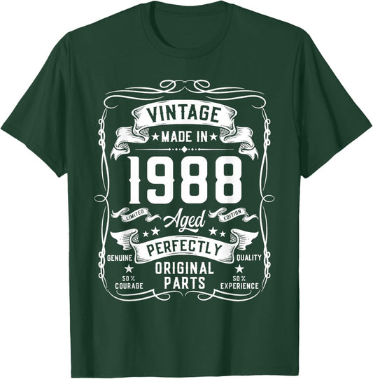 Vintage 1988 38yr 38th Birthday Gifts 38 Years Old T-Shirt - T-Shirt | Forest