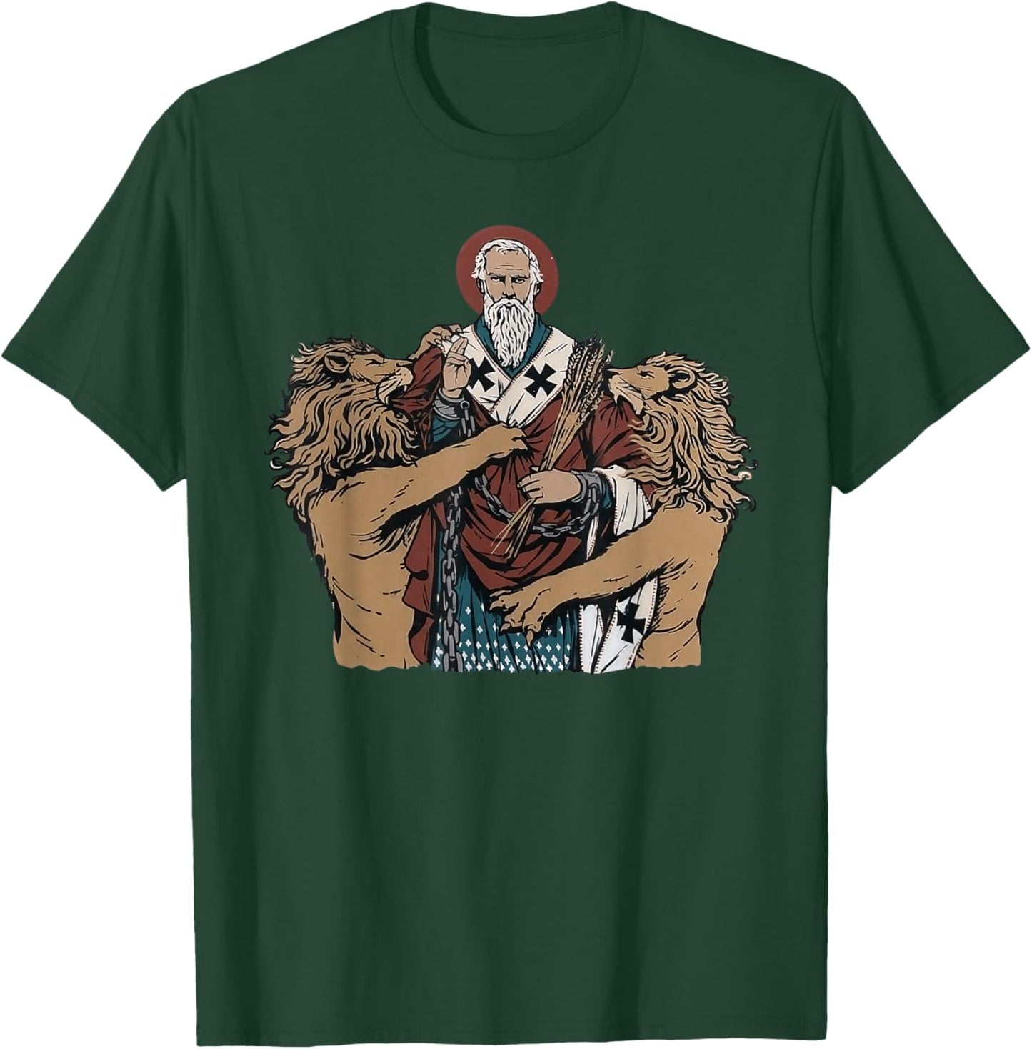 Saint Ignatius of Antioch Catholic Devotional Artwork T-Shirt - T-Shirt | Forest