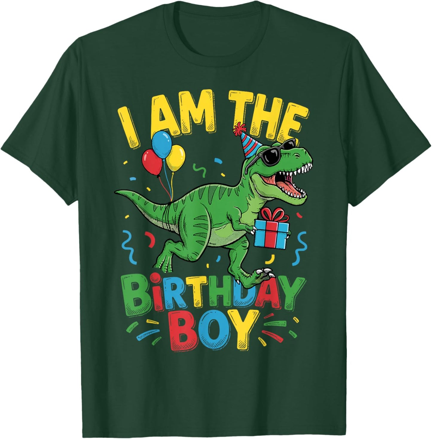 I'm The Birthday Boy Party Outfit Dinosaur Squad Boys T-Shirt - T-Shirt | Forest