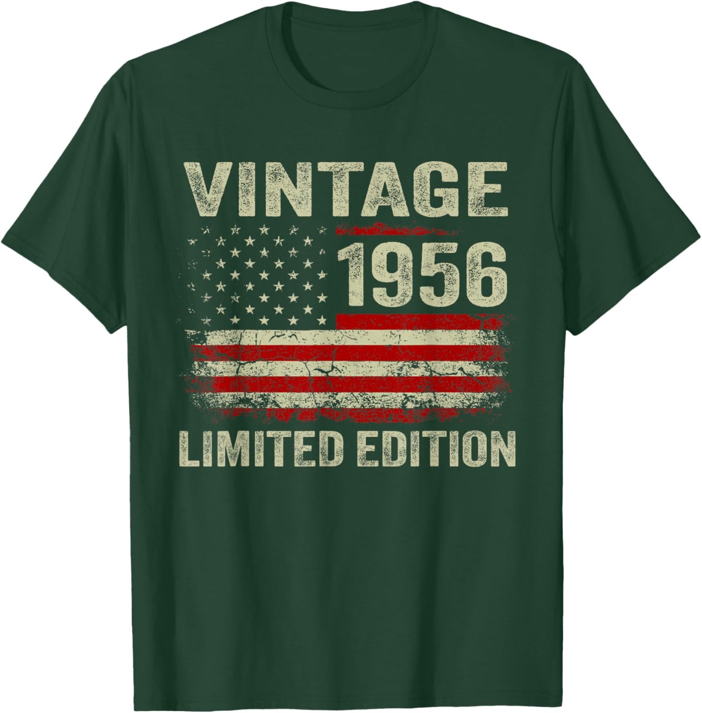 70 Year Old Gifts Vintage 1956 American Flag 70th Birthday T-Shirt - T-Shirt | Forest