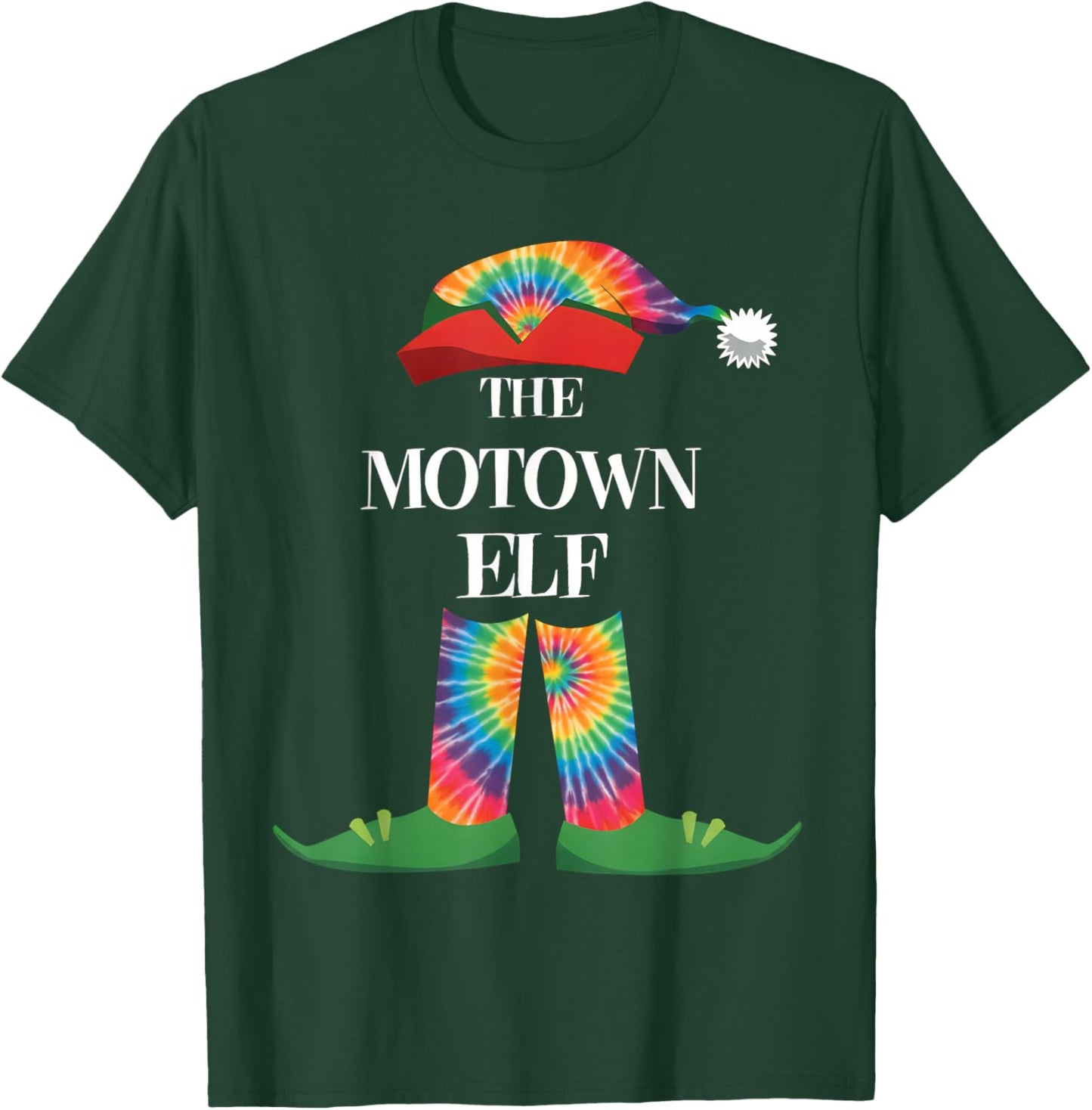Motown Elf Group Family Christmas Pajama Music Lover Detroit T-Shirt - T-Shirt | Forest
