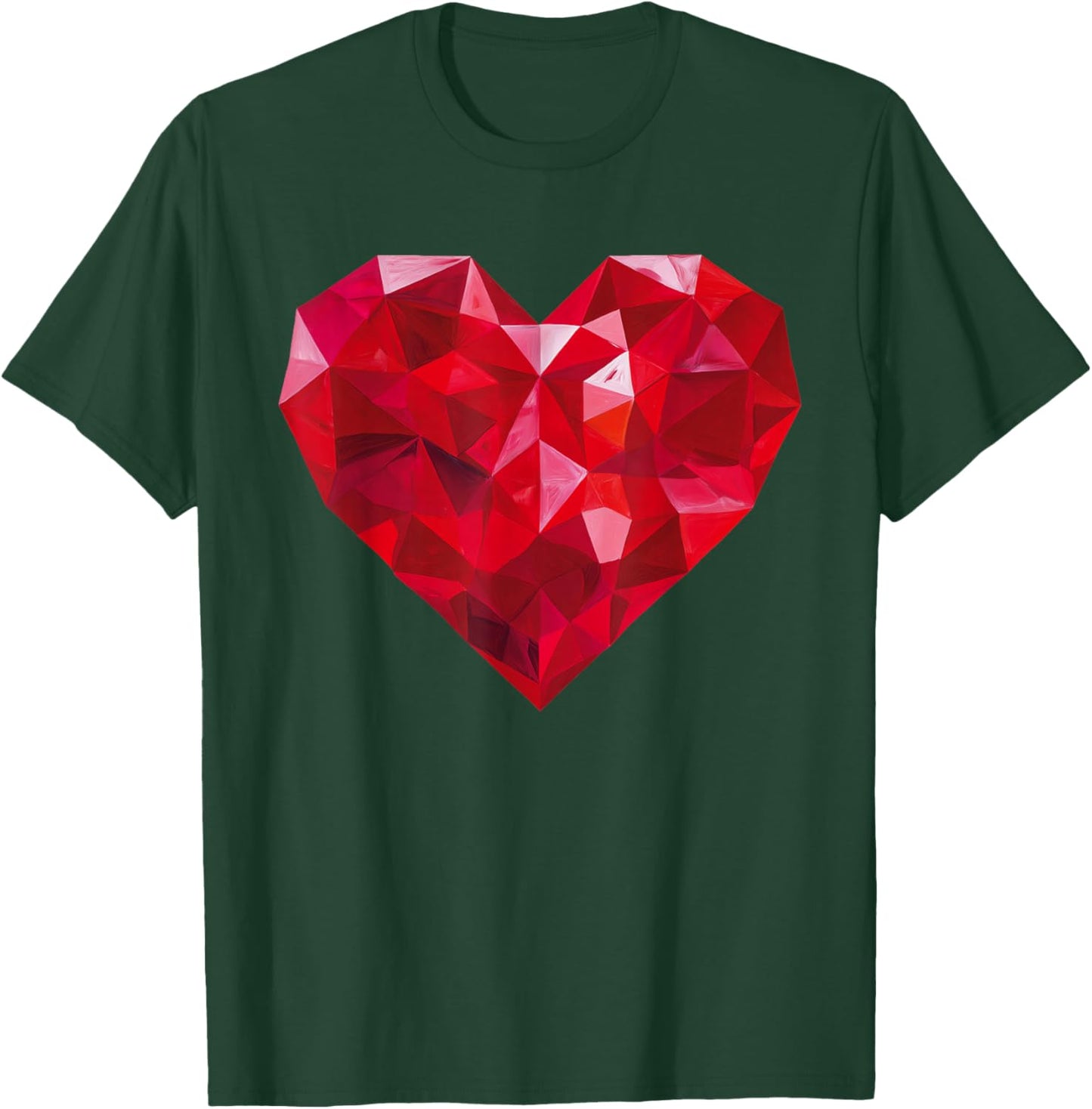 Valentines Day Heart Love Couple Romantic Art Graphic T-Shirt - T-Shirt | Forest