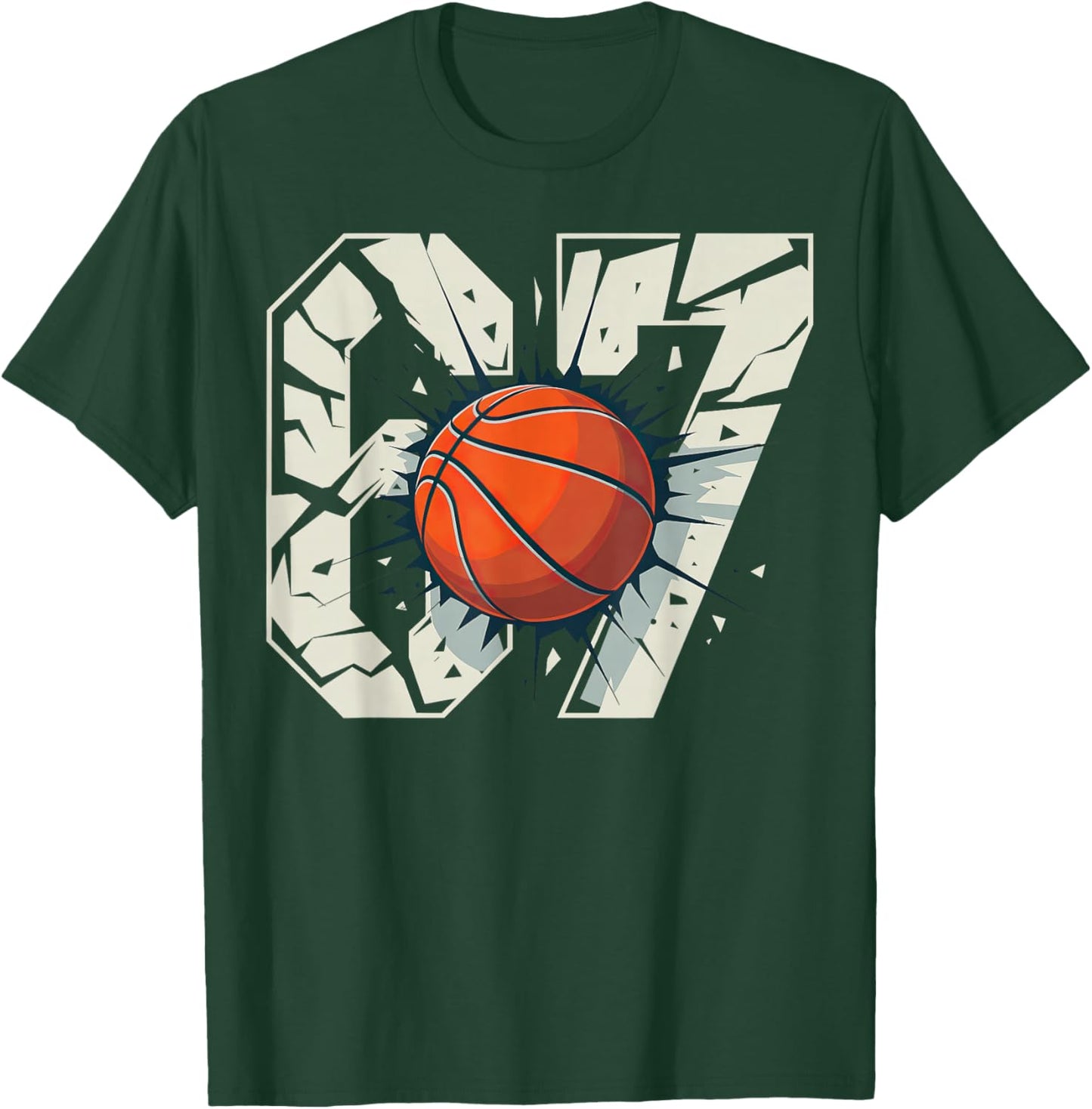 67 Basketball Six Seven 6 7 67 T-Shirt - T-Shirt | Forest