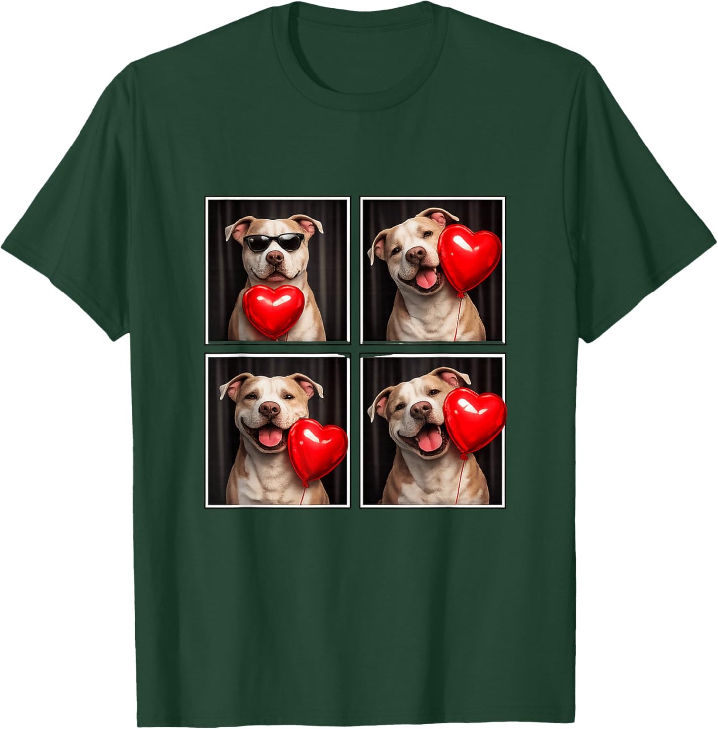 Adorable Valentine Pittie, Cute Pit Bulls Valentines Day T-Shirt - T-Shirt | Forest