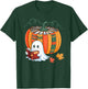 Fall Book Pumpkin Ghost Reading Books Halloween Teacher T-Shirt - T-Shirt | Forest