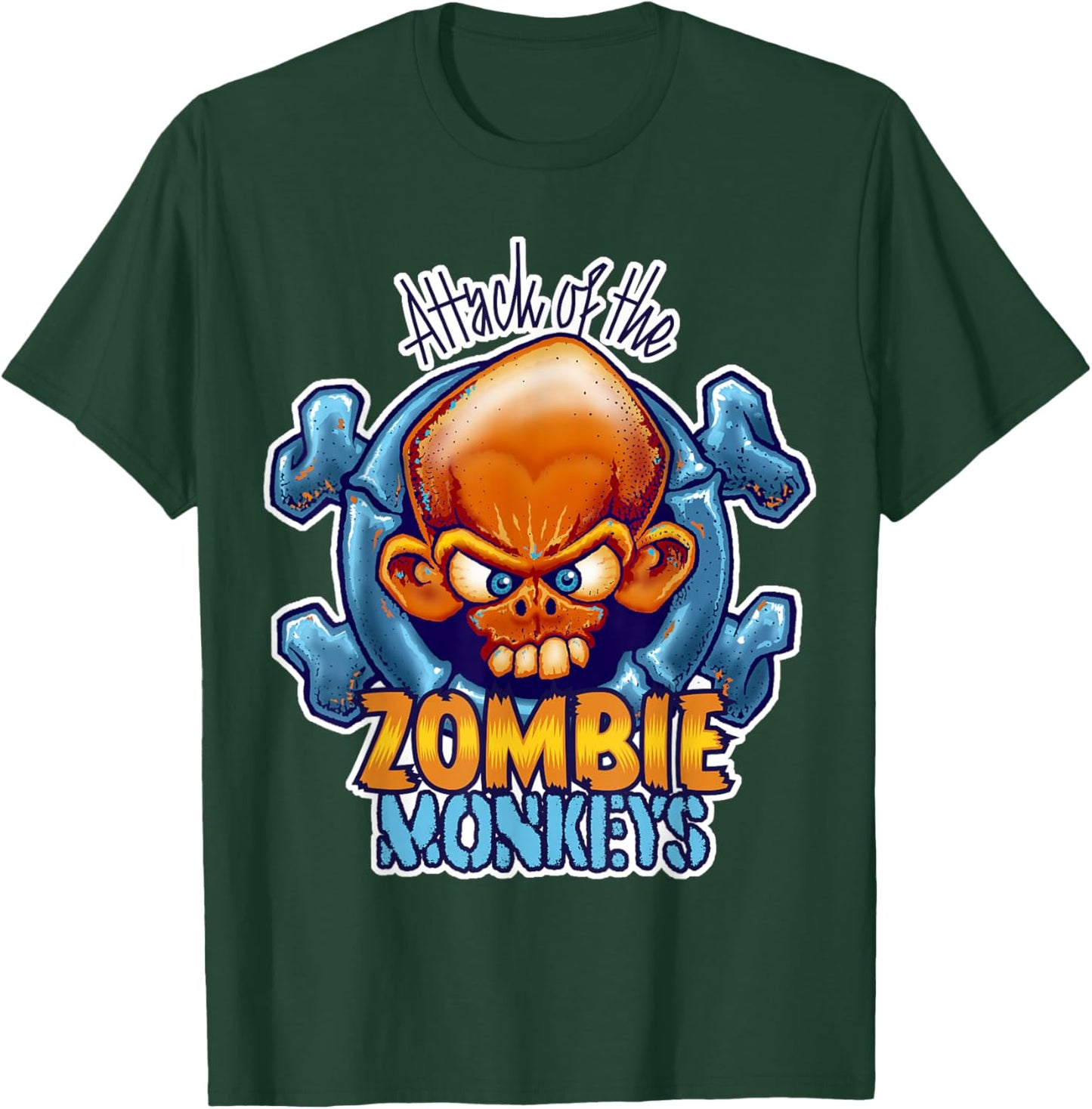 Zombie Monkeys Attack Horror T-Shirt - T-Shirt | Forest