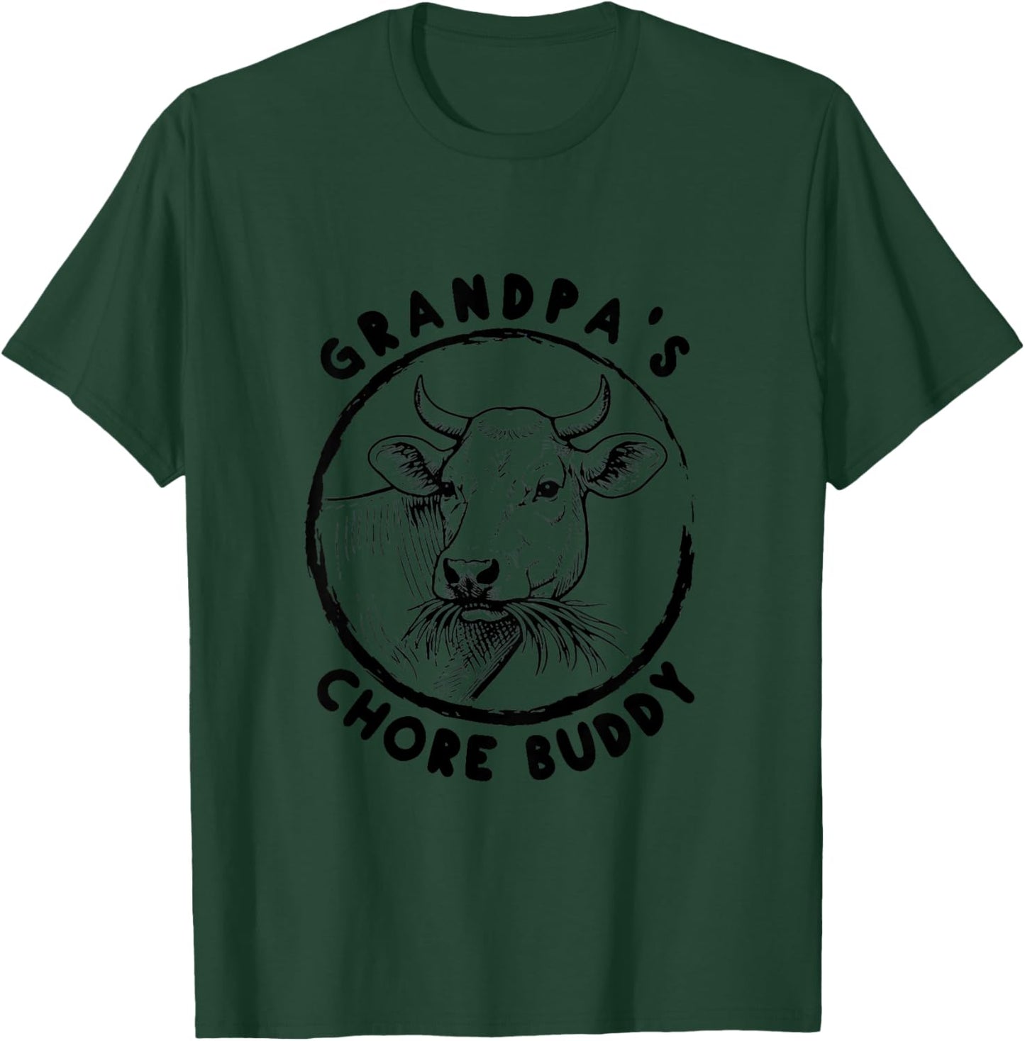 Grandpa's Chore Buddy Cattle Rancher Farmer Kids Toddler T-Shirt - T-Shirt | Forest