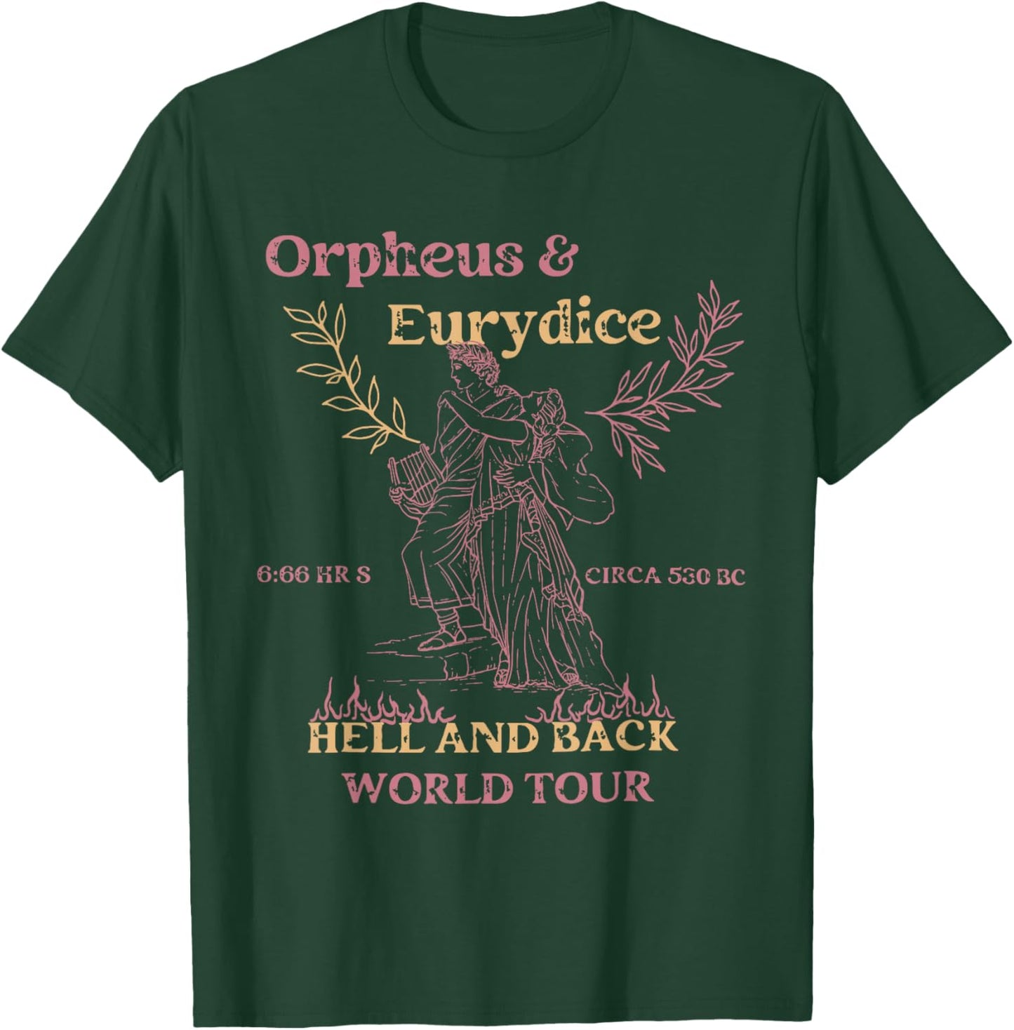 Orpheus and Eurydice Distressed Band Greek Mythology Poet T-Shirt - T-Shirt | Forest
