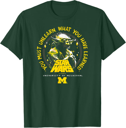 Michigan Wolverines Star Wars Yoda Black Officially Licensed T-Shirt - T-Shirt | Forest