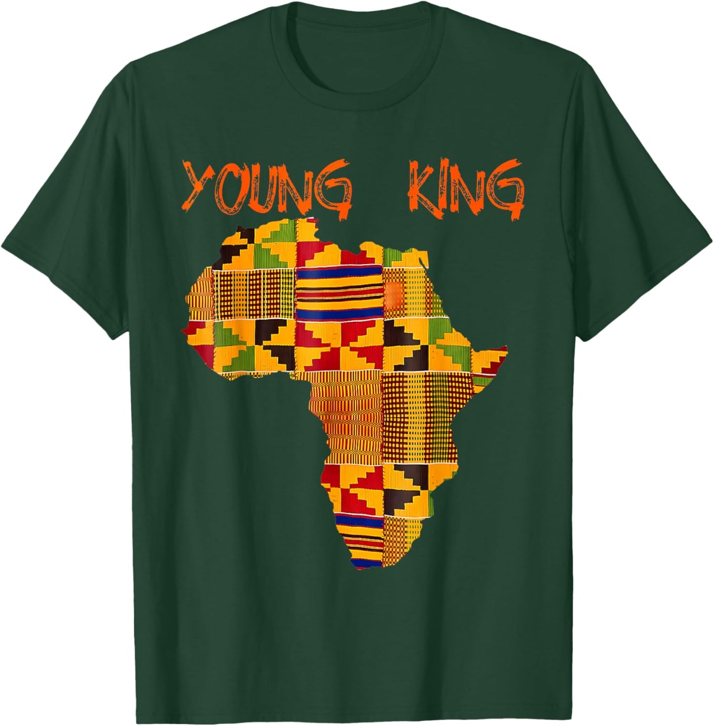 Black History Young King Africa Map African Boys Kids Men T-Shirt - T-Shirt | Forest
