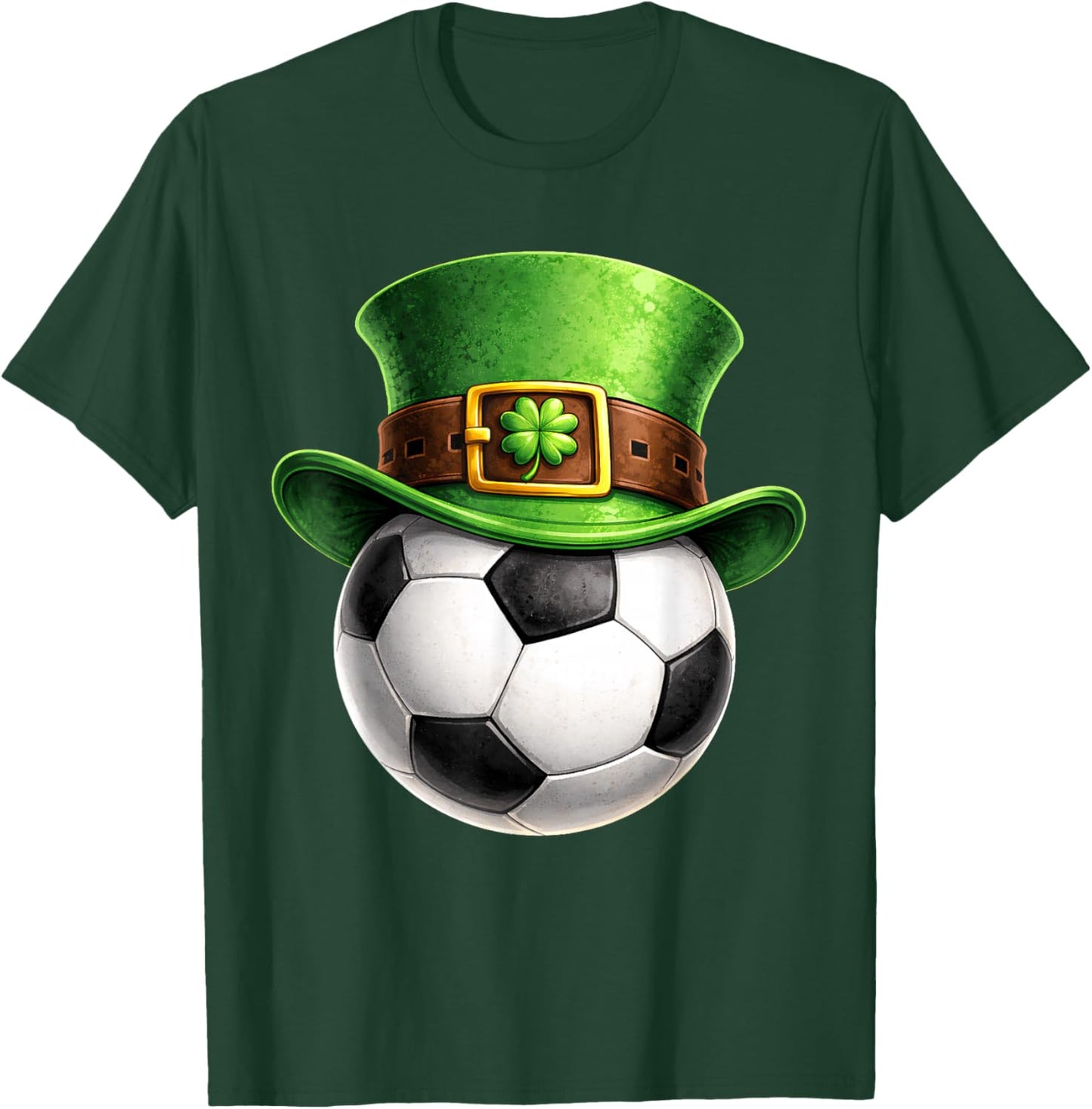 Soccer Saint Patricks Day Men Boys Kids Sport Green Shamrock T-Shirt - T-Shirt | Forest