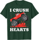 Monster Truck Teens Kids Boys I Crush Heart Valentines Day T-Shirt - T-Shirt | Forest
