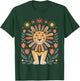 Scandinavian Folk Art Lion Floral Mane Jungle Sunshine Boho T-Shirt - T-Shirt | Forest