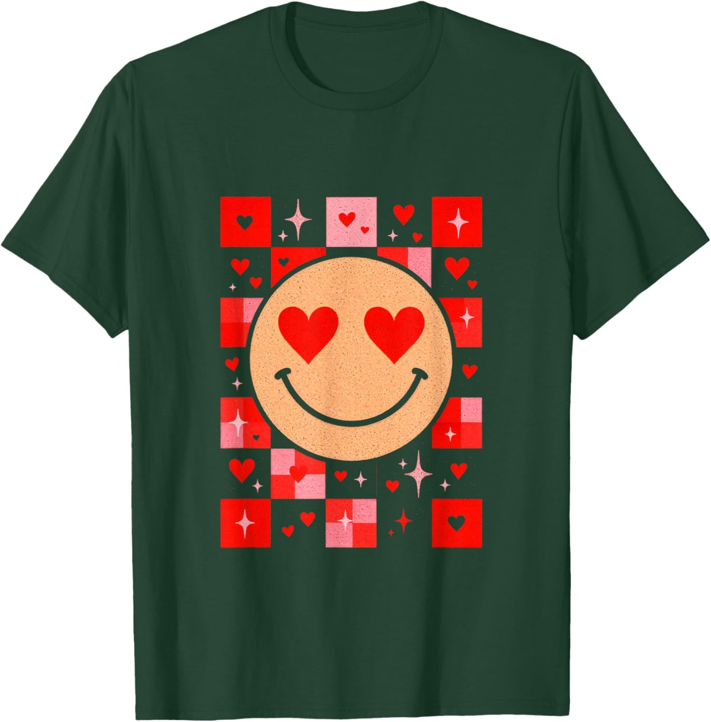 Smile Face - Retro Groovy Valentine Vibes T-Shirt - T-Shirt | Forest