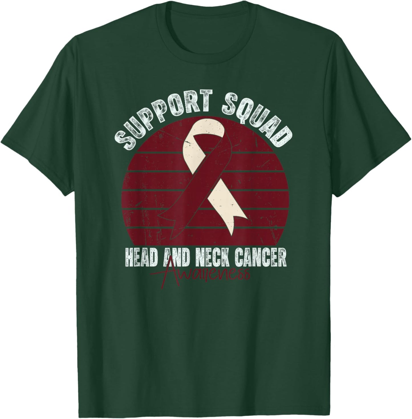 Head and Neck Cancer Awareness Retro Cancer Head and Neck T-Shirt - T-Shirt | Forest