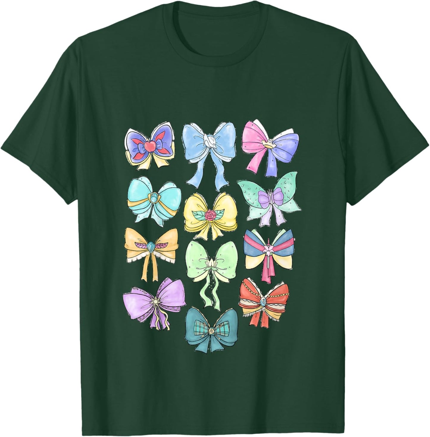 Disney Princess Cute Ribbons and Bows Pastel Colors Logo T-Shirt - T-Shirt | Forest
