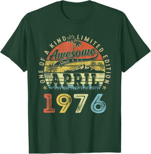 50 Limited Edition 1976 One of a Kind April 50th Birthday T-Shirt - T-Shirt | Forest