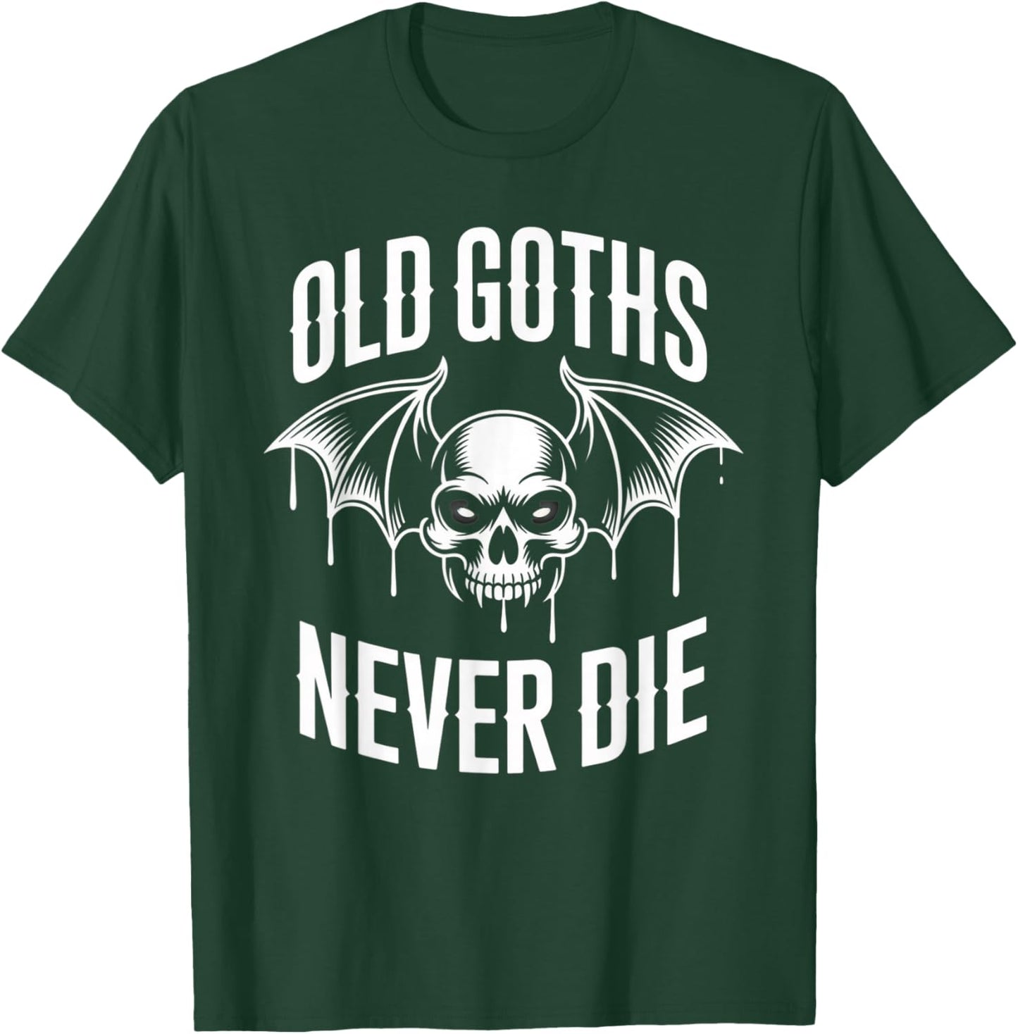 Vintage Old Goths Never Die Bats Rose Goth Girl Gothic Shirt T-Shirt - T-Shirt | Forest