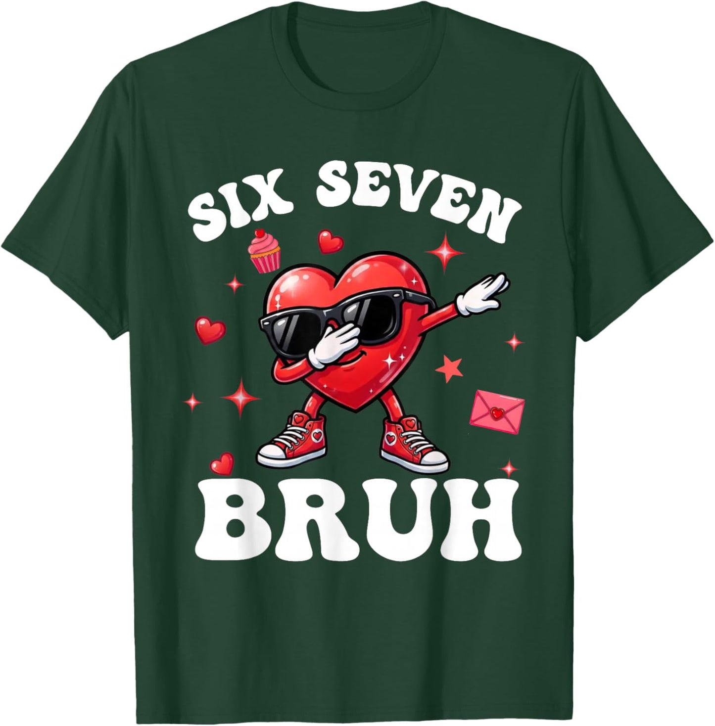 Bruh 67 Six Seven Meme Dab Heart Boys Kids Valentines Day T-Shirt - T-Shirt | Forest