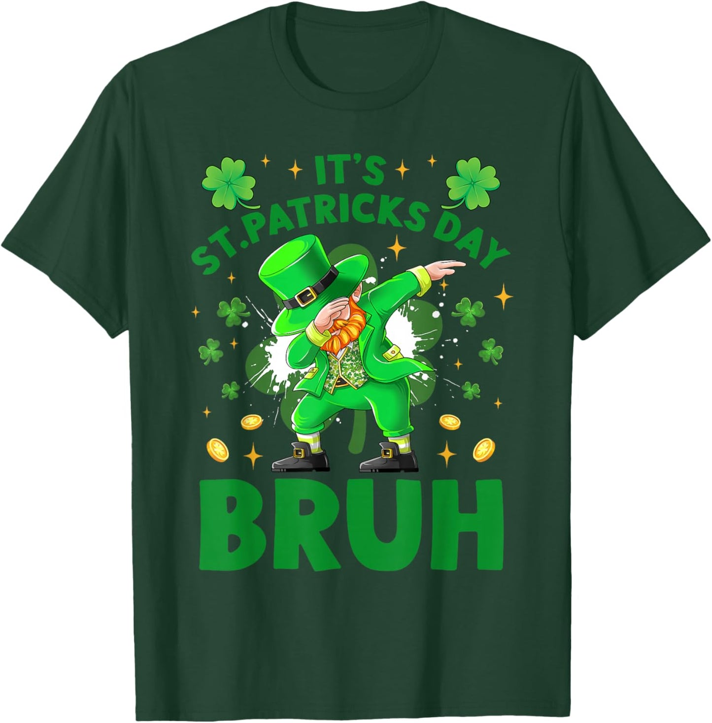 It's St Patricks Day Leprechaun Dabbing Shamrock Clovers T-Shirt - T-Shirt | Forest