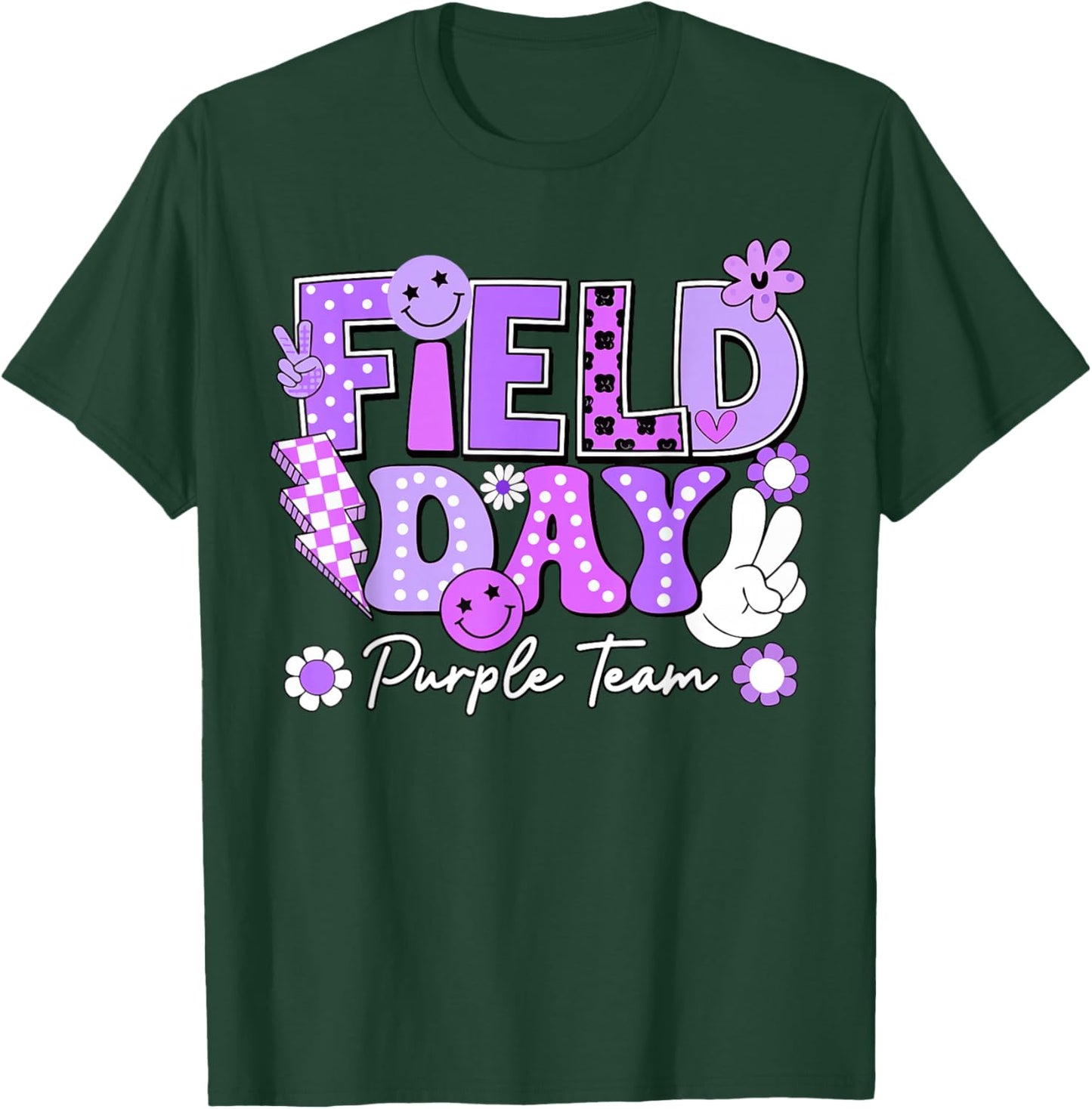 Field Day Purple Team Funny for Teacher Kids Field Day Games T-Shirt - T-Shirt | Forest