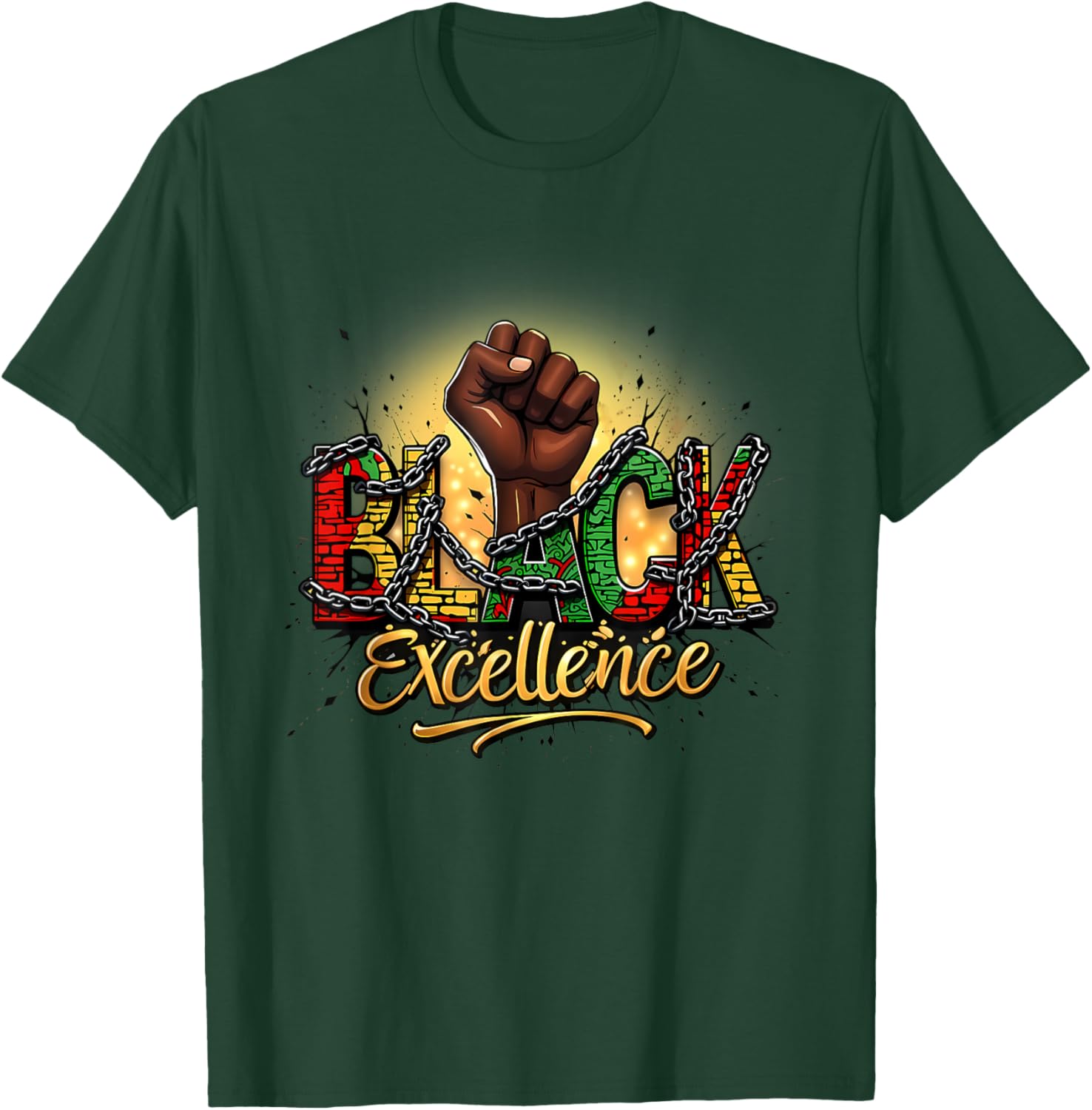 Black Excellence Black Power Melanin Black History Month T-Shirt - T-Shirt | Forest