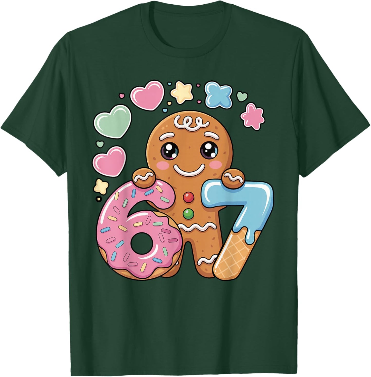 67 Gingerbread Ice Cream Drip Pun Cookies Kids Men Women T-Shirt - T-Shirt | Forest