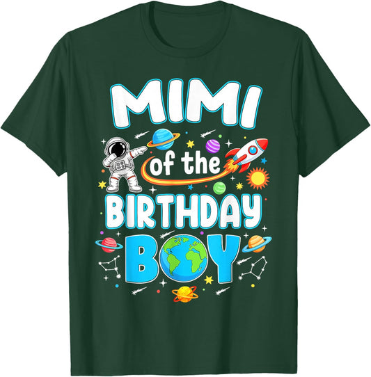 Mimi of The Birthday Boy Astronaut Family Space Planets T-Shirt - T-Shirt | Forest