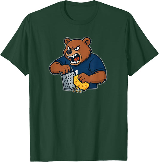 Bear Grating Cheese Funny T-Shirt - T-Shirt | Forest