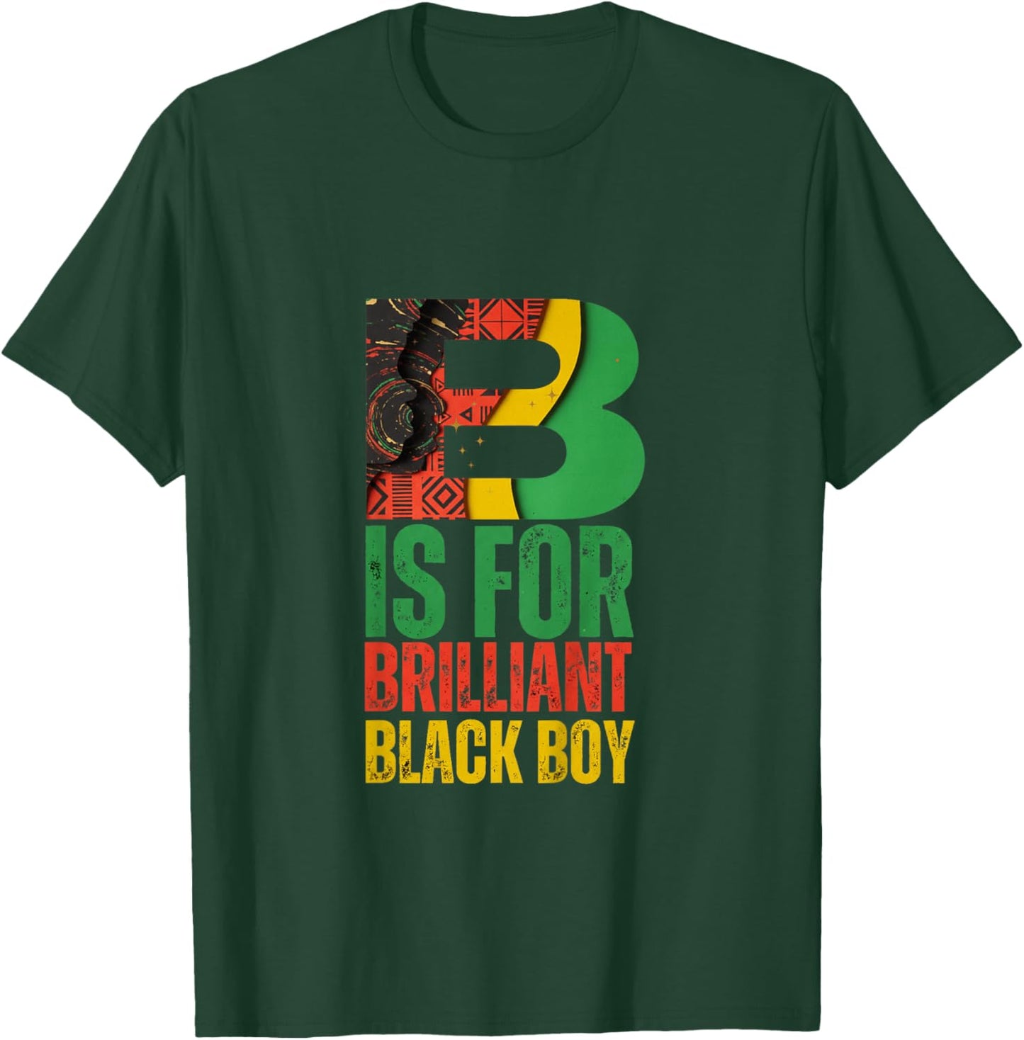 Kids B is for Brilliant Black Boy Kid Black History Month Toddler T-Shirt - T-Shirt | Forest