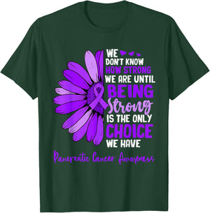 Motivational Pancreatic Cancer Awareness Ribbon Purple T-Shirt - T-Shirt | Forest