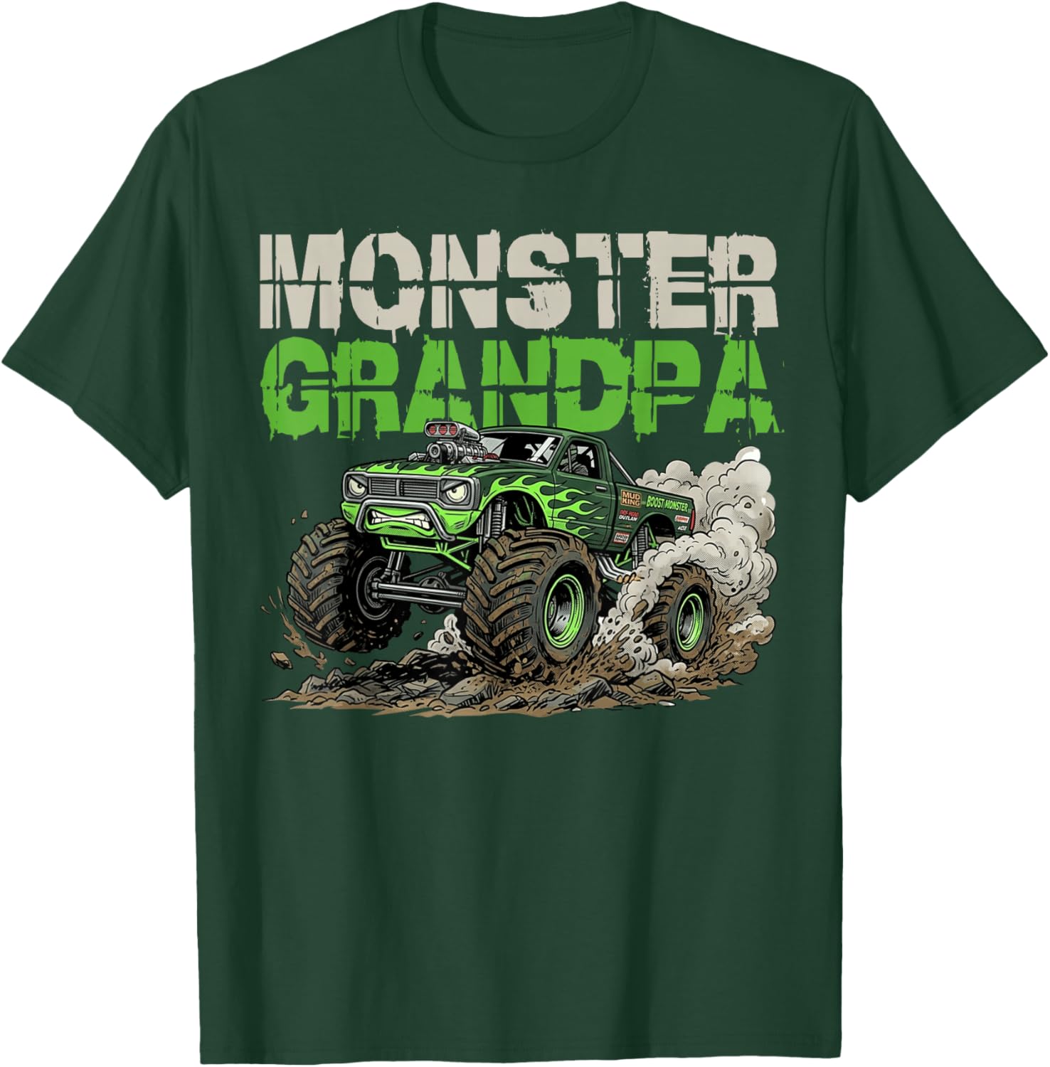 Funny Monster Grandpa Monster Truck Off Road Family Matching T-Shirt - T-Shirt | Forest