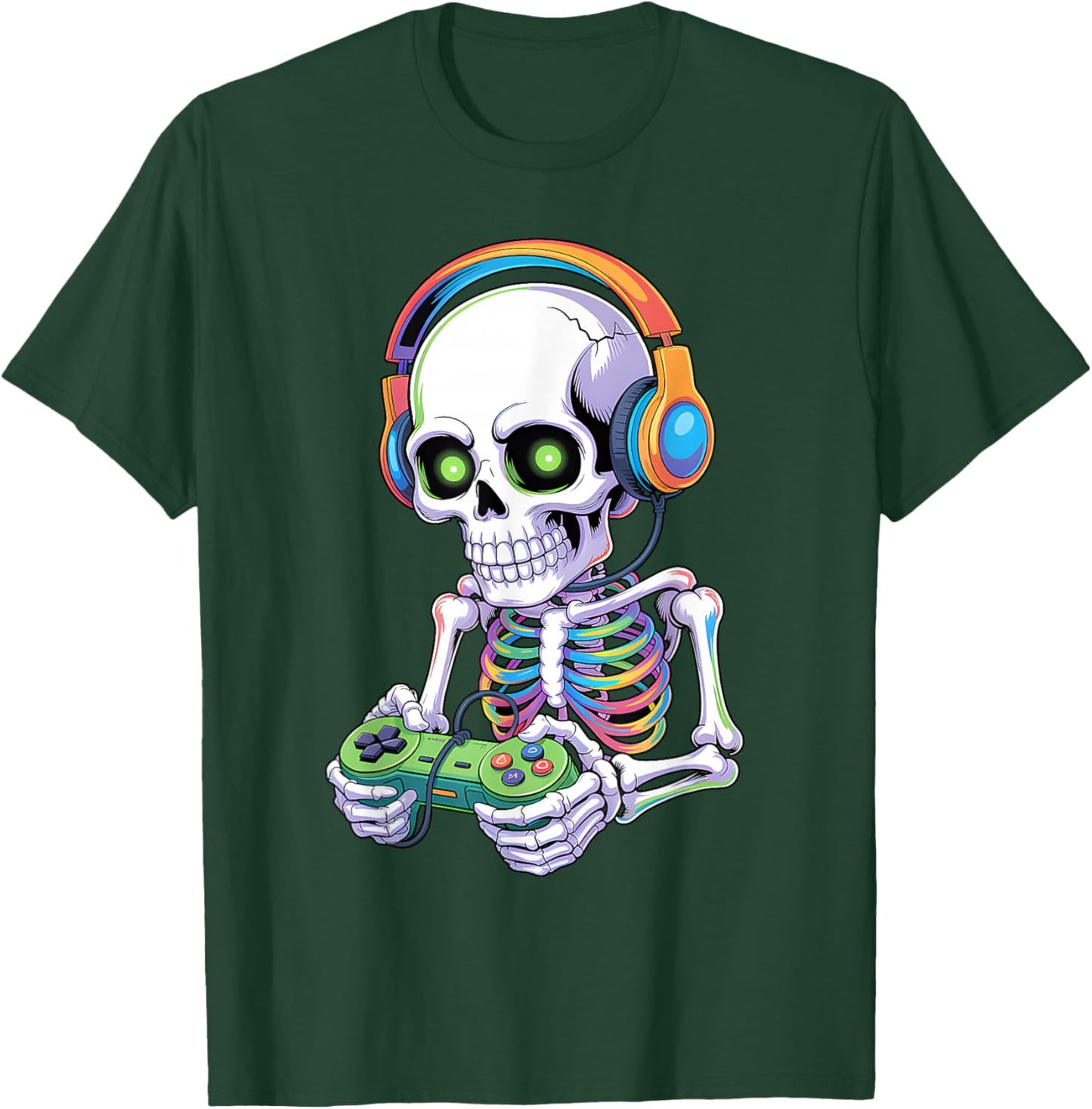 Gamer Skeleton Video Games Boys Teen Gaming Skeleton Lover T-Shirt - T-Shirt | Forest