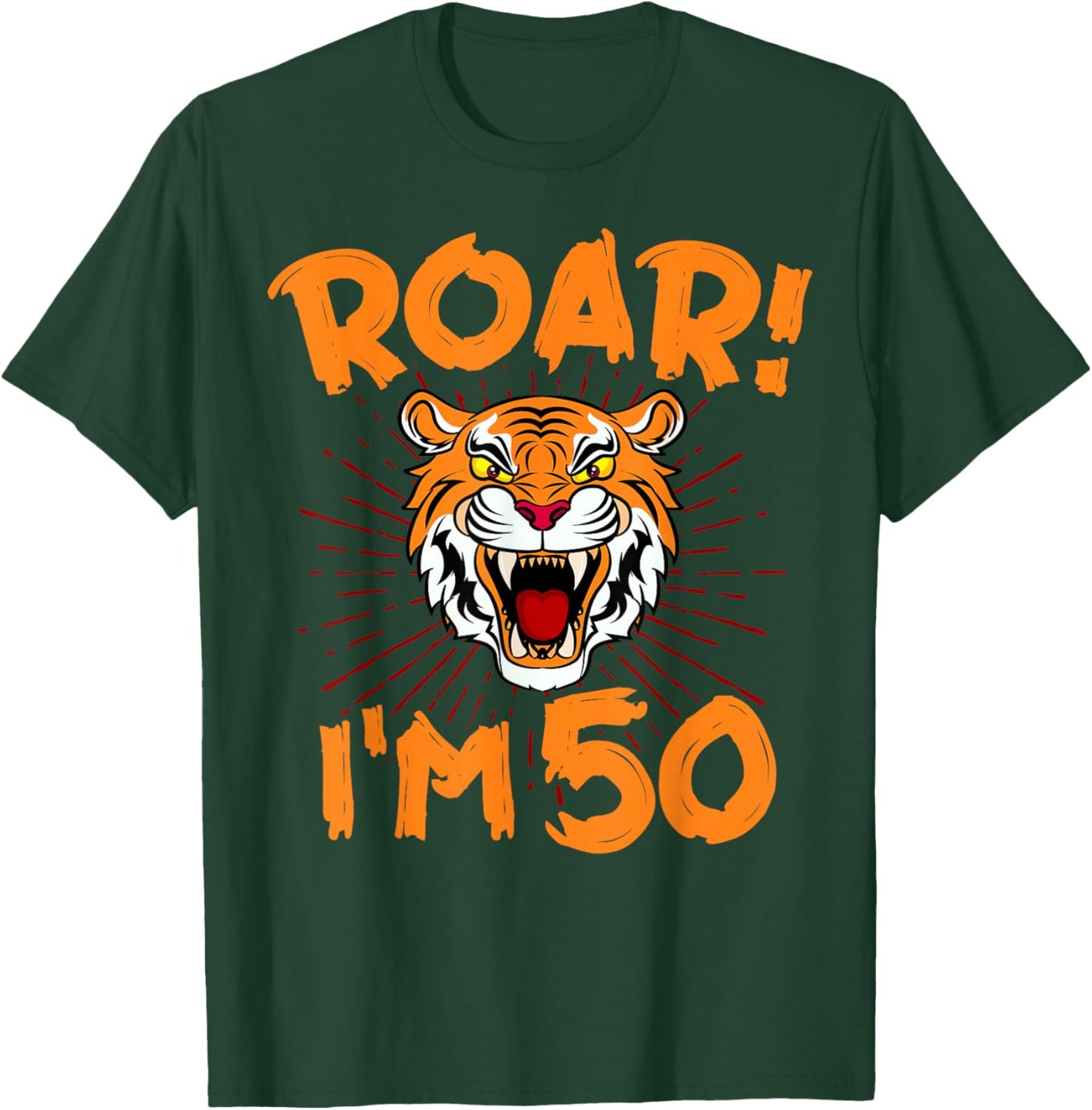 Tiger 50th Birthday Party Zoo Jungle Zookeeper Animal Lover T-Shirt - T-Shirt | Forest