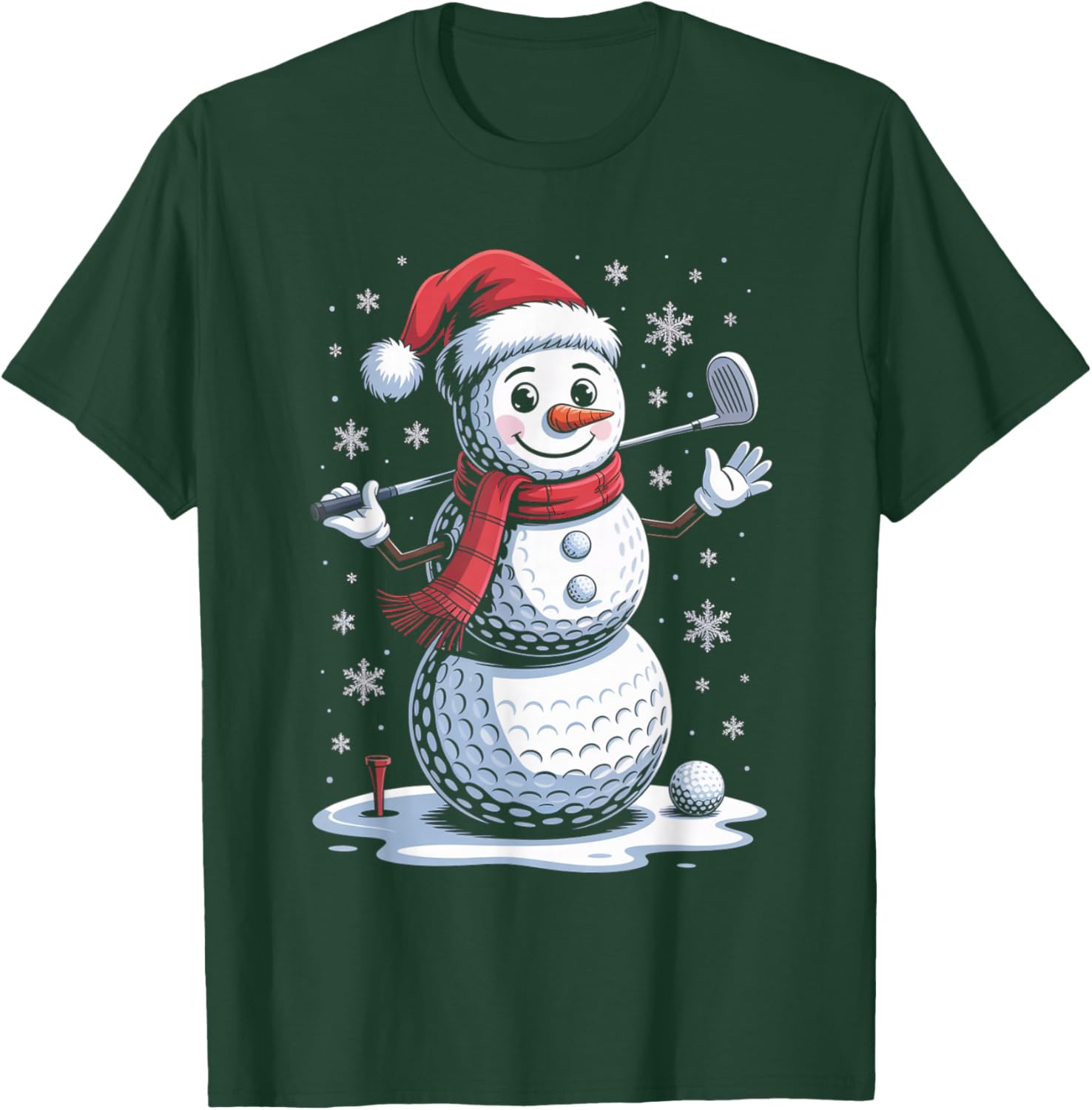 Snowman Golf Ball for Christmas Golf Ball Christmas Boys T-Shirt - T-Shirt | Forest