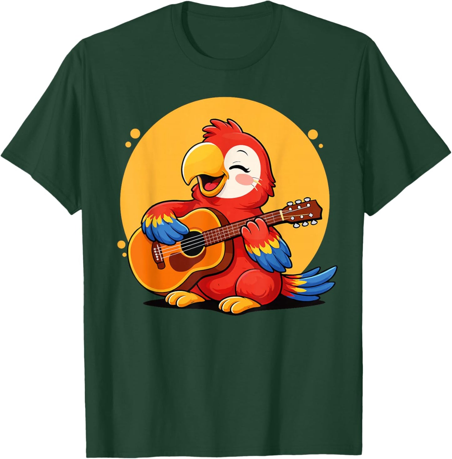Parrot Playing Guitar Graphic Parrot Boys Girls Guitar Lover T-Shirt - T-Shirt | Forest