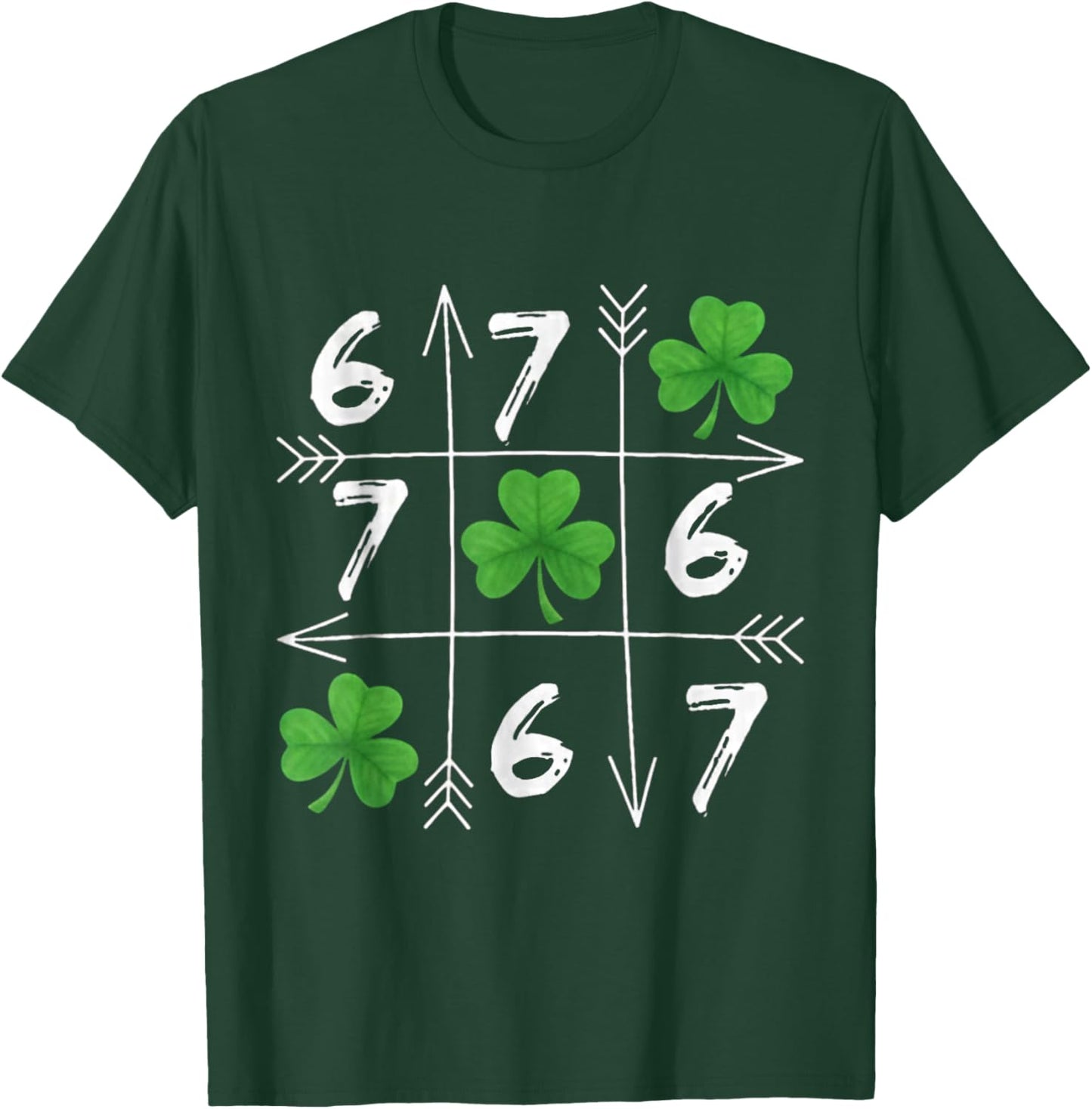 Six Seven 67 Meme 6 7 St. Patrick´s Day Shamrock T-Shirt - T-Shirt | Forest