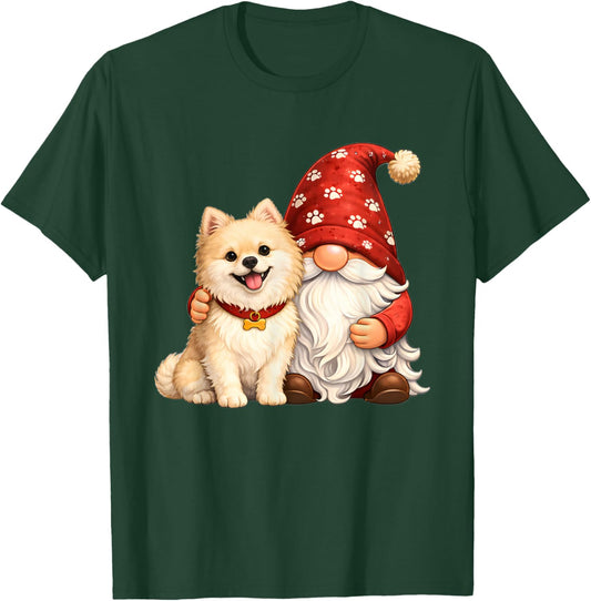 Garden Gnome with Cute Pomeranian Dog Mom Women T-Shirt - T-Shirt | Forest