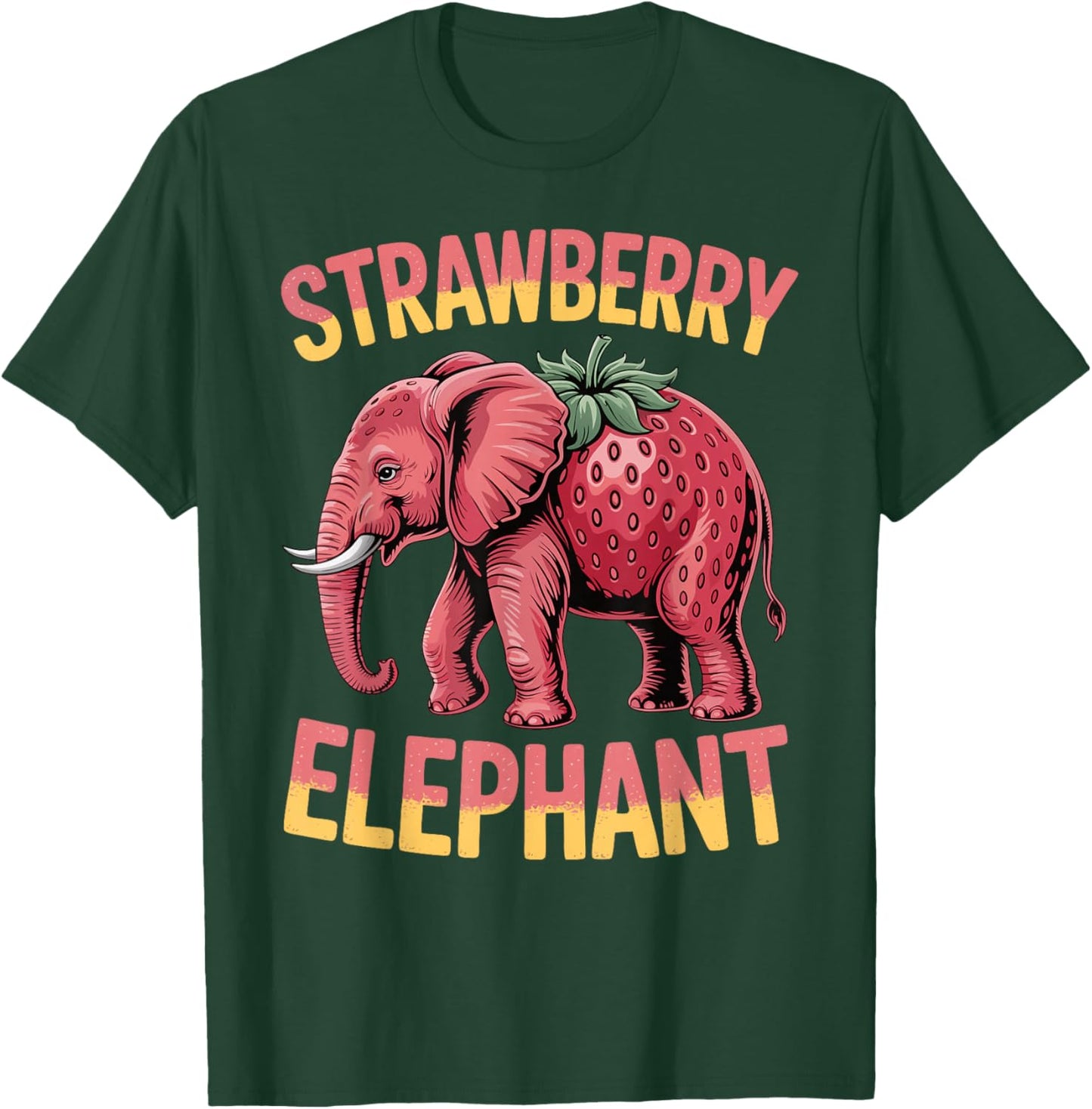 Strawberry Elephant Cute Meme Kids Italian Brainrot Girl Boy T-Shirt - T-Shirt | Forest