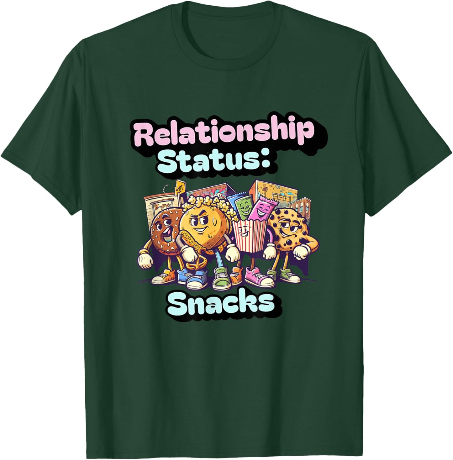 Relationship Status: Snacks – Funny Food Lover Graphic T-Shirt - T-Shirt | Forest