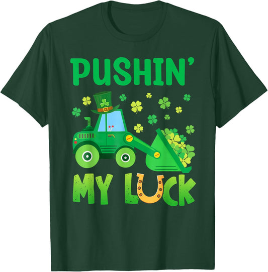 St Patricks Day Bulldozer Saint Paddys Construction Boys Kid T-Shirt - T-Shirt | Forest