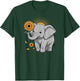 Elephant Holding Sunflower Cute Uplifting Nature T-Shirt - T-Shirt | Forest