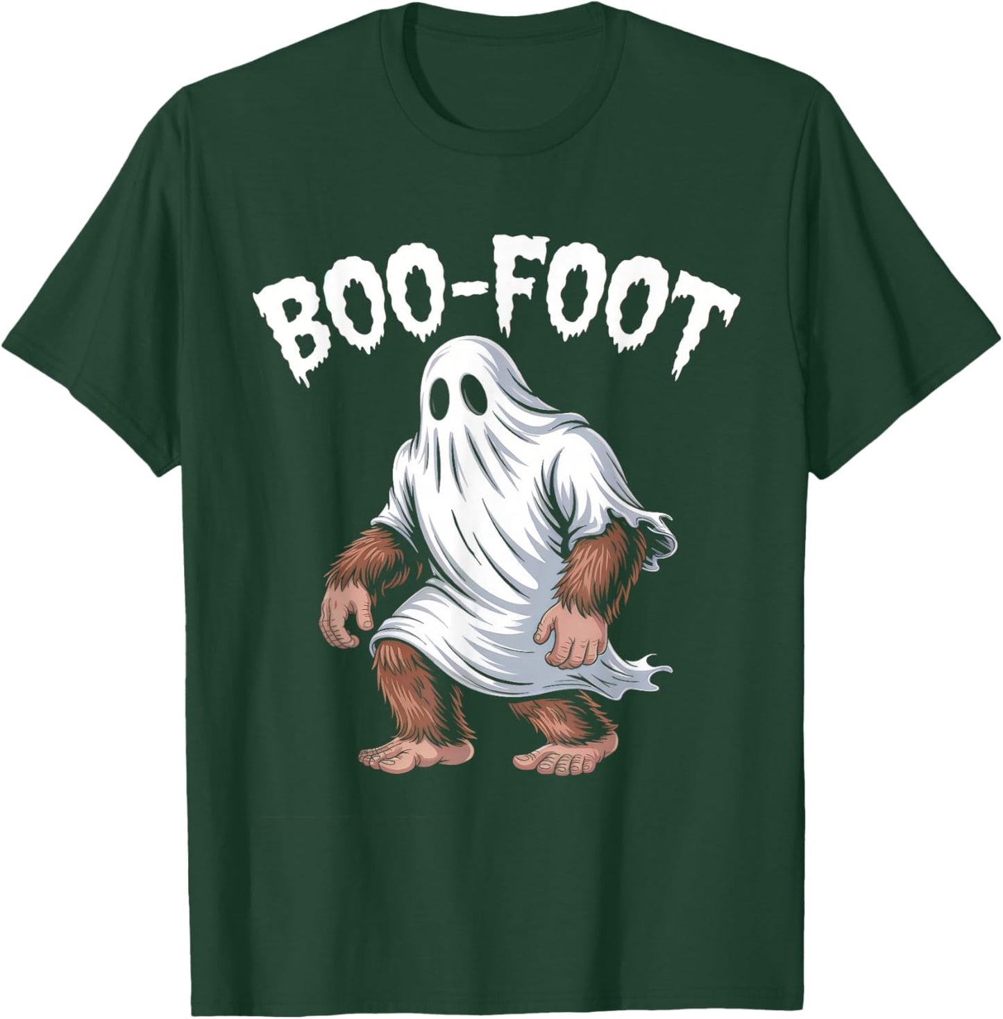 Boo Foot Funny Bigfoot Ghost Halloween Pun T-Shirt - T-Shirt | Forest